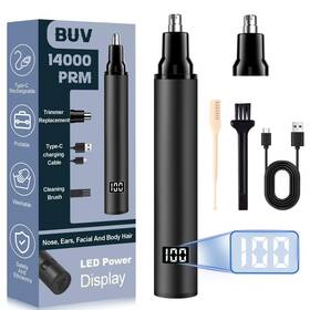 Buv 762065223946 Nose Hair Trimmer For Men With Led Display - 2024 Professional Painless Usb R