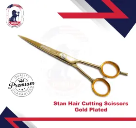 Clb-01-1000-15 Capraleo Stan Hair Cutting Scissor Gold Coated Professional Barber Salon Shear