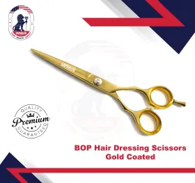 Clb-01-1020-15 Capraleo Bop Hair Cutting Scissors Gold Coated Professional Barber Salon Shear