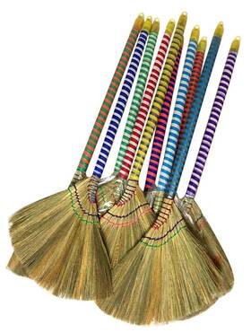 Caravelle Ax-ay-abhi-91927 Choi Bong Co Vietnam Hand Made Straw Soft Broom With Colored Handle