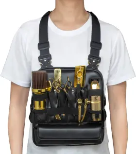 Cestomen 445042435473 Professional Chest Rigs Bag For Barbers Pu Leather Hairdresser Scissor