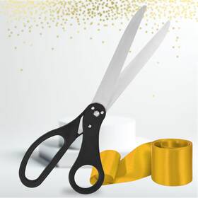 Chambridge Bls27 Grand Opening Ceremony Kit 25 Inch Black Scissors For Ribbon Cutting Wit