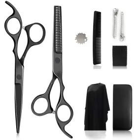 Chi Shang 496605687199 Hip Home 12 Pcs Hair Cutting Scissors Kitsblack Shears For With