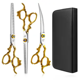 68-0cvr-x59b Citywish Dog Grooming Scissors Thinning Shear Chunkers Shears And Curved With