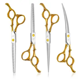 Bi-uveg-nb8h Citywish Dog Grooming Scissors Chunkers Shears And Thinning With Safety Round T