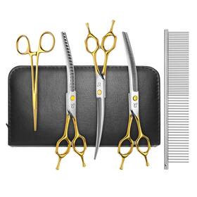 Citywish Cttz-0002 Dog Grooming Scissors Curved Thinning Shears With Safety Round T