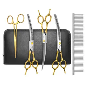 Cttz-0002 Citywish Dog Grooming Scissors Curved Thinning Shears With Safety Round T