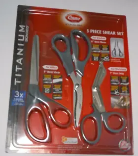 Clauss 015829198807 3 Piece Shear Set For Kitchen Workshop And Office Titanium Bonded New