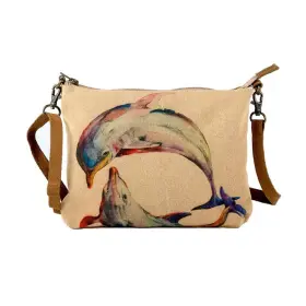 Cott N Curls 906098021304 Dolphins - Wristlet Wallets For Women Crossbody Sling Bags 100% Cotton Canva