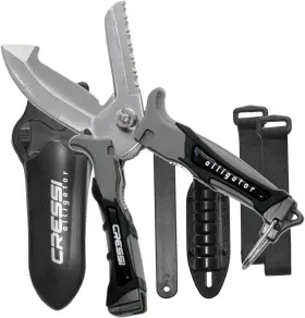 Rc559200 Cressi Versatile Knife-scissors For Underwater Use - Ideal Snorkeling Scuba Di