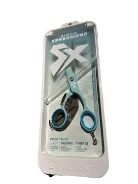 Cricket 672501198380 Shear Xpressions Moody Blue 5.75 In 146 Mm Stylist Hair Cutting Scissors New