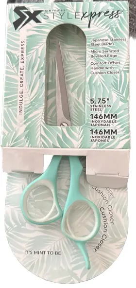 Cricket 672501219986 Style Xpress It S Mint To Be Shears 5.75 Inch Stainless Steel Scissors New