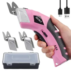 Ces-10 Decwls Cordless Electric Scissors For Fabric With 3 Type Blades 4v Rechargeable Car