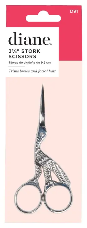 Diane 824703011572 Stork Scissors For Eyebrows Silver 3.75 1 Count Pack Of