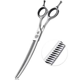 Dragon Creek Scissors06s7 7 Inch Upward Curved Dog Chunker Thinning Scissors Silver Grooming P