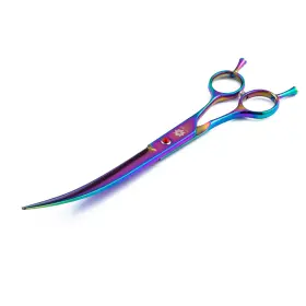 B07brbn7nk Dream Reach 8.0 Inch Twin Tailed Rainbow Curved Blade Pet Grooming Scissors D