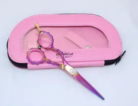 Dclz-55p Dreamcut Left Handed Professional 6 Inch Razor Edge Lefty Titanium Coated Barber Hair Scis