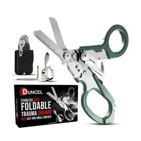 Duncel Dyn 0001 Pro 6-in-1 Multifunctional Trauma Shears Foldable - Stainless Steel Medical S