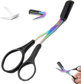 Eadwe Gjq-lg12147134 Upgrade 2 In 1 Eyebrow Scissors With Comb Non-slip Stainless Steel Trimmer Hai