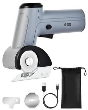 Eiguoerl 607605297912 4v Cordless Electric Scissors Upgraded Power Rotary Cutter With 2 Blades &
