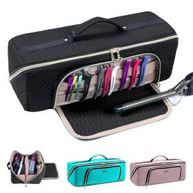 Elcupa Am447 Large Hair Tools Travel Bag With Iron Mat - 2in1 Organizer For Hai