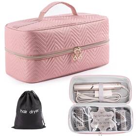 Elcupa Am647 Hair Tools Travel Case With Black Dryer Bag Large Car
