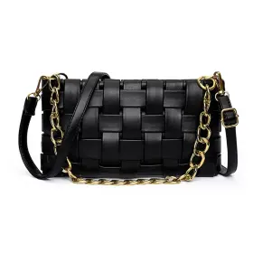 Eliaukly 032152987315 Womens Braided Shoulder Bag Weave Purse With Chain Woven Crossbody Evening S
