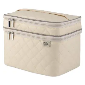 Elj0101 Ellis James Designs Large Travel Makeup Bag For Women - Cream Make Up