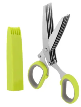 Emoly 791296654755 Herb Scissors Multipurpose 5 Blade Kitchen Cutting Shear With Safety Cover A