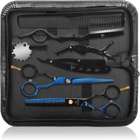 Ethyxe 726084687240 Hair Cutting Shears Sets - Professional 9 Pcs Haircut Scissors Kit With 6.5 Inch Thi