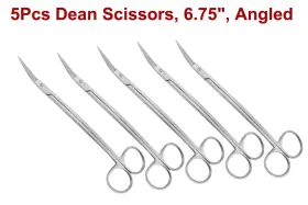 Ds56 Expert Hands Set Of 5 Dean Scissors 6.75 Angled One Serrated Blade Sharp Tips