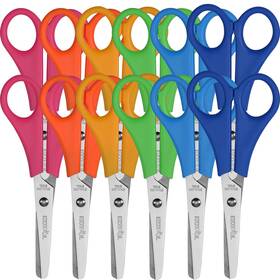 Ezzgol Ss12 Scissors Bulk For Kids 12 Pack 5 Inch Safety Blunt Tip Student Scissor