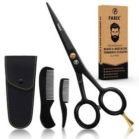 Fabix 198715250183 5 Inch Professional Beard Mustache Scissors With 1 Comb And