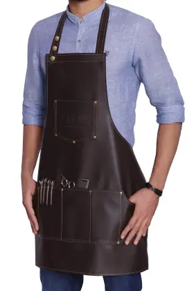 Facon 753132347108 Fac N Professional Leather Hair Cutting Hairdressing Barber Apron Cape For