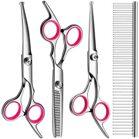 Fgo24020501 Faigeo Professional Dog Grooming Scissors Kit Titanium Coated For Groo