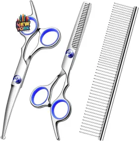 Fgo24020711 Faigeo Dog Grooming Scissors With Safety Round Tips Stainless Steel Professional