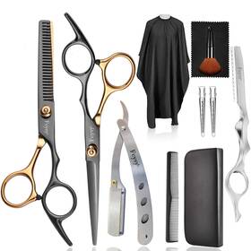 Fcysy Usflfj002-eleven-gold Professional Scissors For Hair Cutting Shears Kit Barber Hairdresser Sh