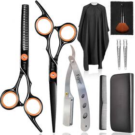 Fcysy Usflfj002-ten-orange Professional Hair Cutting Scissors Set - Texturizing Shears Kit With Sup