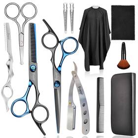 Fcysy Usflfj002-twelve-blue Professional Barber Scissors Kit Thinning Shears Cutting Blending Wig Style