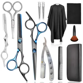 Usflfj002-twelve-blue Fcysy Professional Barber Scissors Kit Thinning Shears Cutting Blending Wig Style