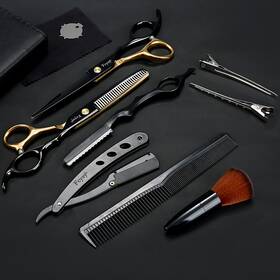 Fcysy Usflfj003-eleven-gold Professional Hair Shears Thinning Scissors Set Barber Cutting Sc