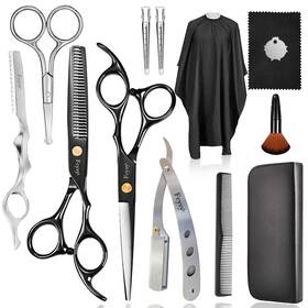 Fcysy Usflfj003-thirteen-black Hair Cutting Scissors Barber Shears Kit Capas De Barbero Profesional Th