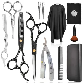Usflfj003-thirteen-black Fcysy Hair Cutting Scissors Barber Shears Kit Capas De Barbero Profesional Th