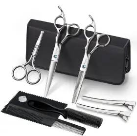 Usflfj004-t-blue Fcysy Professional Barber Shears Hair Scissors Kit Cutting