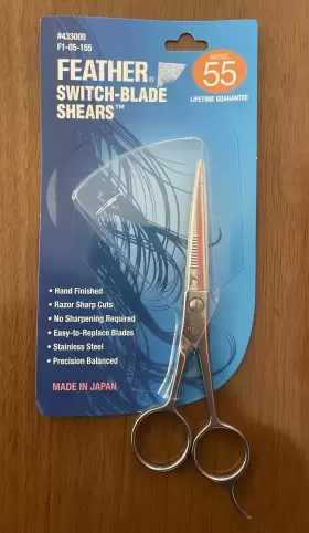 F1-05-155 Feather No.55 Switch-blade Shear 5.5 Inch Scissors F1-05-155 Feather No.55 Switch-blade Shear 5.5 Inch Scissors