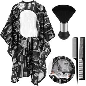 Febsnow 4376 Professional Barber Cape With Neck Duster Brush Large Hair Cutting Ca
