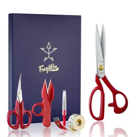 Fengliren 762739350930 Sewing Scissors Professional 9 Inch Heavy Duty Fabric Shears For Tailoring Le