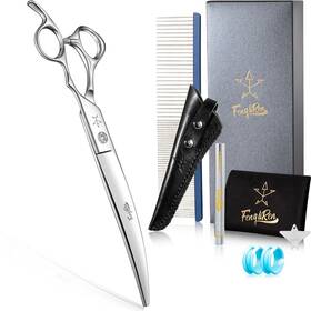 Fengliren Qd-t1 High-end Professional Dog Grooming Curved Scissors Pet Shears 8 Inches