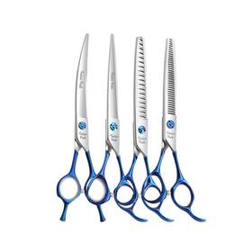 Fenice Peak Bsl-0113 4pcs Dog Grooming Scissors Set Ergonomically Designed Blue Handle