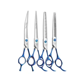 Bsl-0113 Fenice Peak 4pcs Dog Grooming Scissors Set Ergonomically Designed Blue Handle